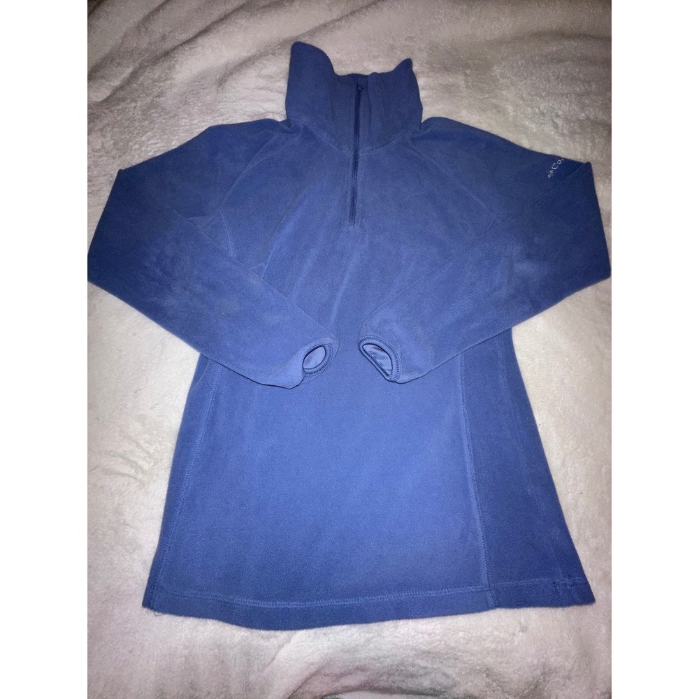 Columbia Women's Fleece Pullover Quarter Zip Mock Neck‎ Blue Medium